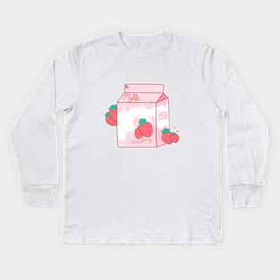 Strawberry Milk Kids Long Sleeve T-Shirt